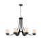 Z-Lite Willow 6 Light Chandelier, Matte Black, Inner White & Outer Clear 426-6-MB - alternate 1